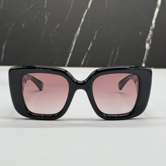 NEW GUCCI SUNGLASSES BLACK BROWN WOMEN EYEWEAR GUCCI GG1975S 001 - Picture 4 of 12